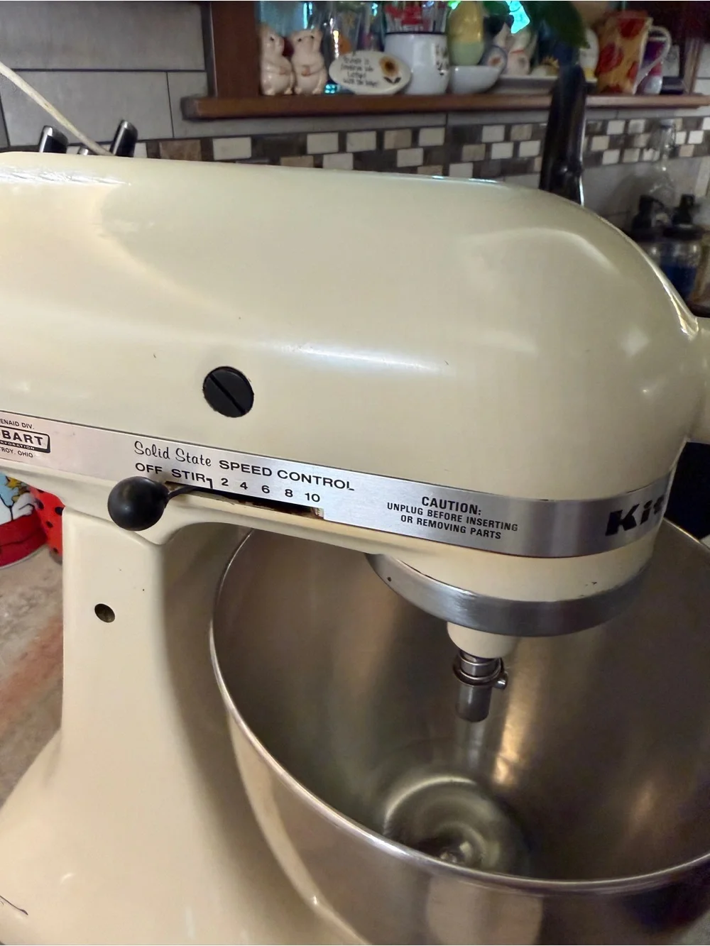 KitchenAid Cream Stand Mixer with Stainless Steel Bowl